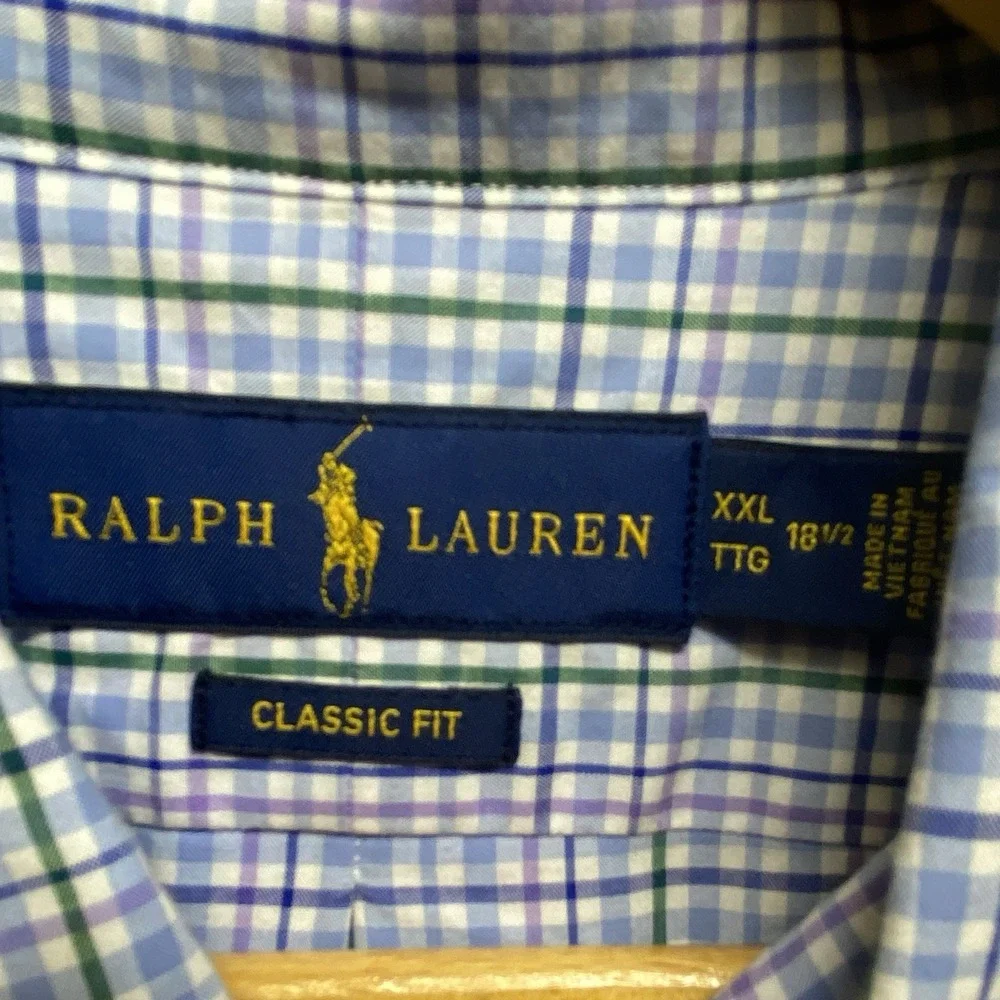 Ralph Lauren Classic Fit Button Down Long Sleeve Plaid Shirt Mens 2XL 18.5‎